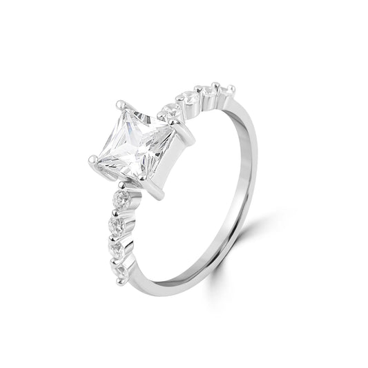 Silver Nova Solitaire Ring