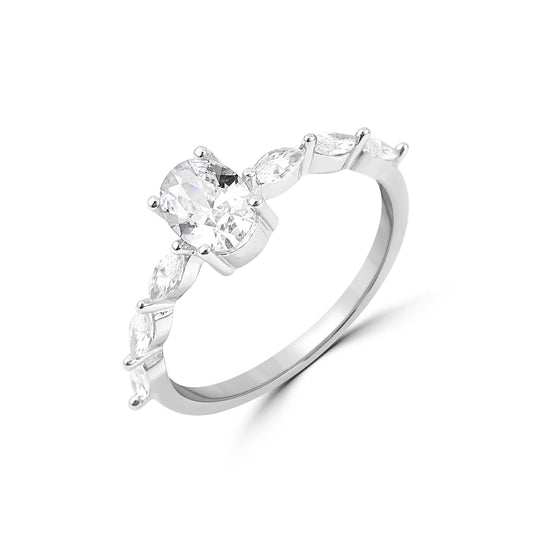 Silver Statement Solitaire Ring