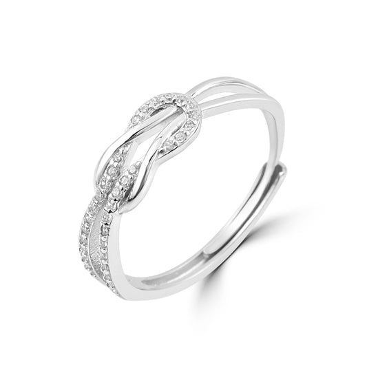 Silver Sparkle Knot Ring