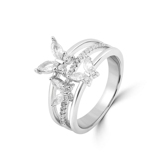 Silver Butterfly Stack Ring
