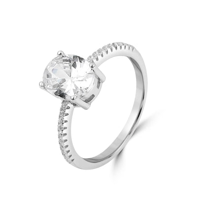 Silver Stellar Solitaire Ring