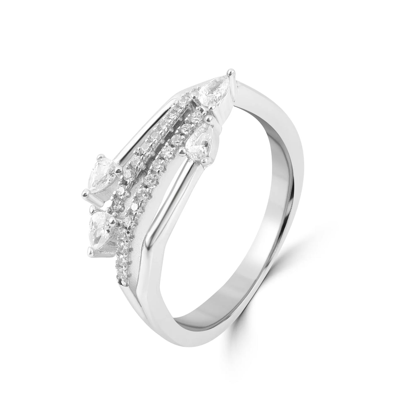 Silver Glimmer Embrace Ring