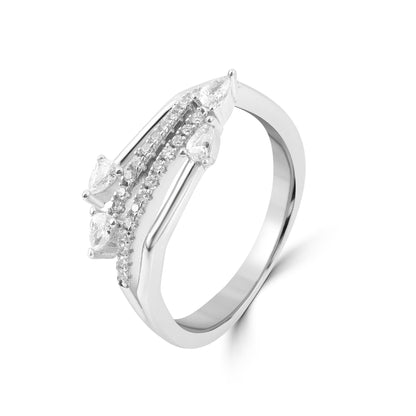 Silver Glimmer Embrace Ring