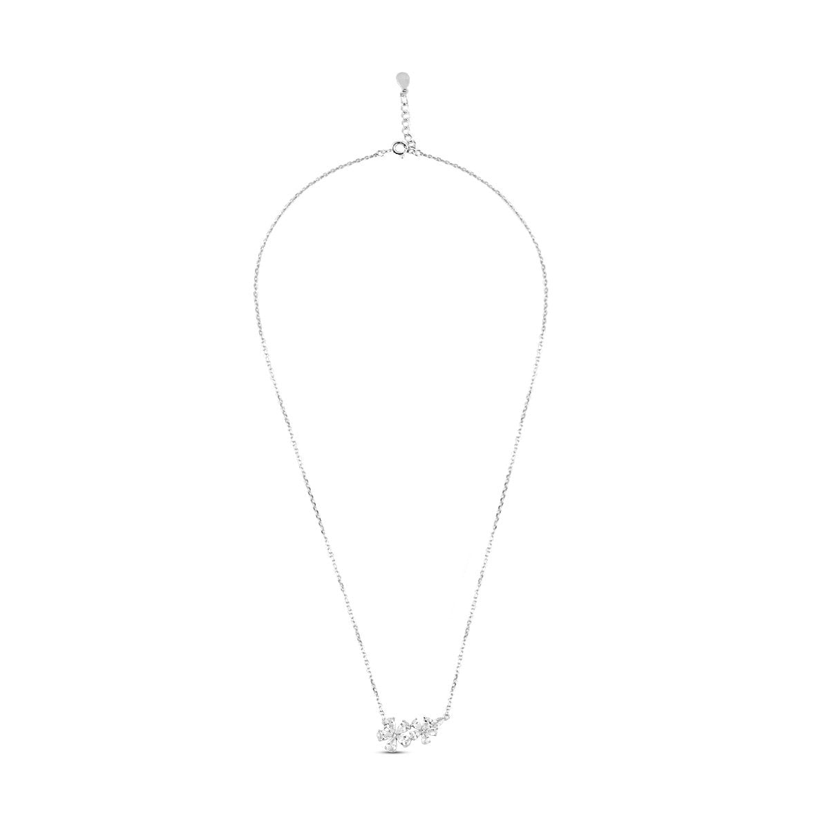 Silver Rosette Drop Set with Link Chain