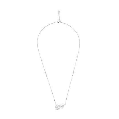 Silver Rosette Drop Set with Link Chain