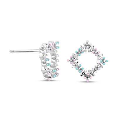 Silver Blossom Carnival Earrings