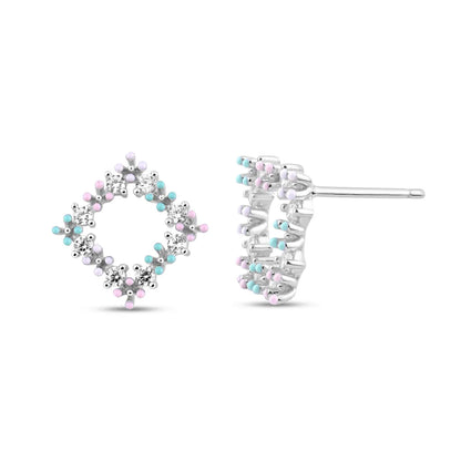 Silver Blossom Carnival Earrings