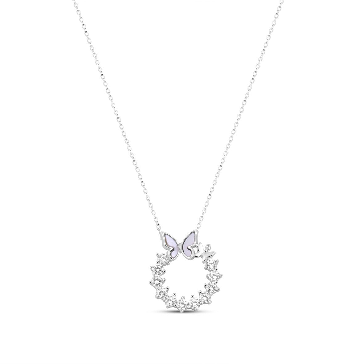Silver Oyster Butterfly Set  with Link Chain