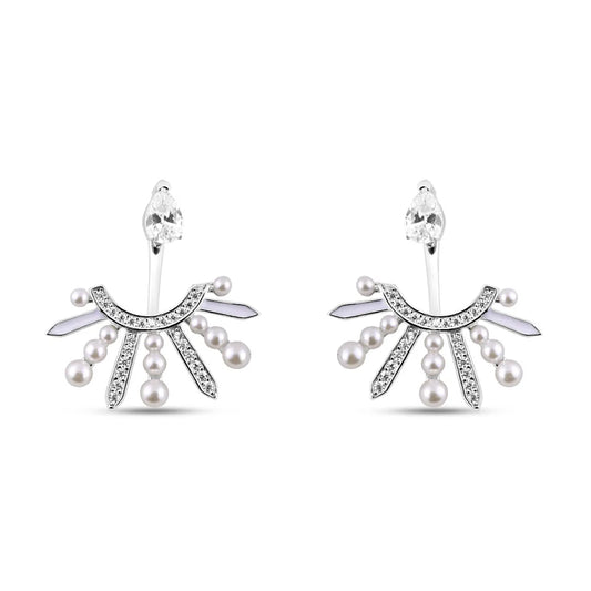 Silver Pearl Drop Earrings