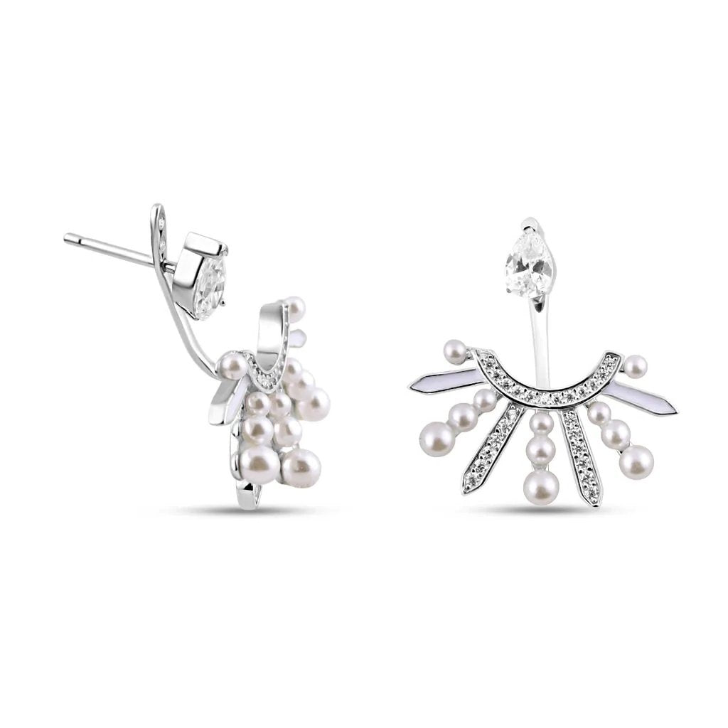 Silver Pearl Drop Earrings