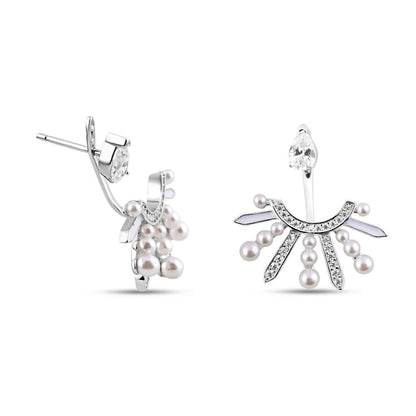 Silver Pearl Drop Earrings