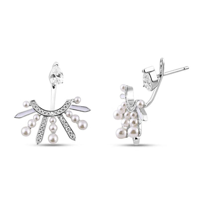 Silver Pearl Drop Earrings