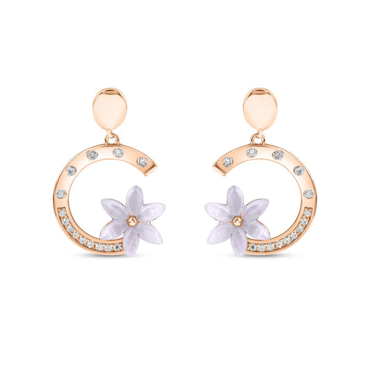 Rose Gold Pansy Flora Earrings