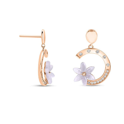 Rose Gold Pansy Flora Earrings