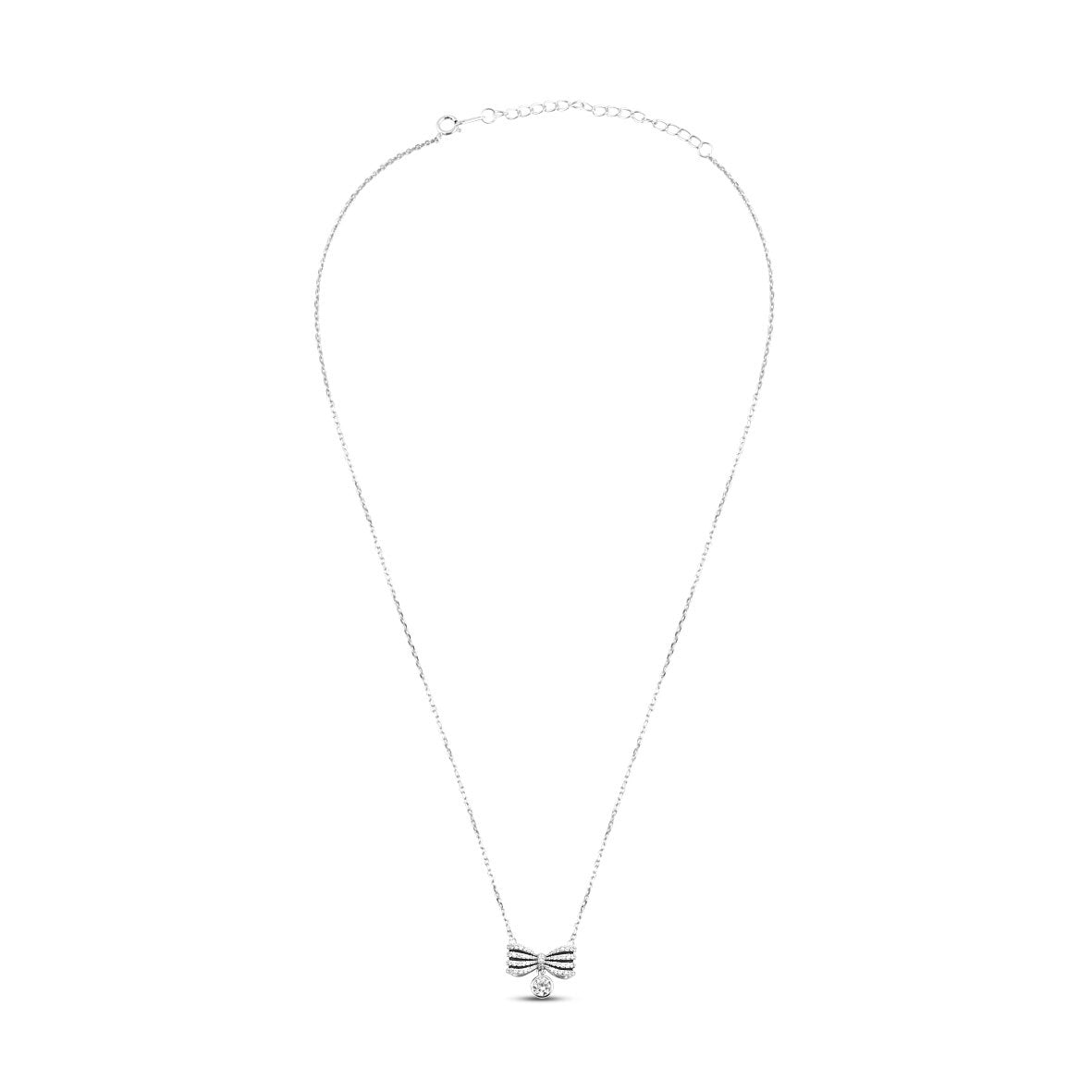 Silver Bow Bliss Set  with Link Chain