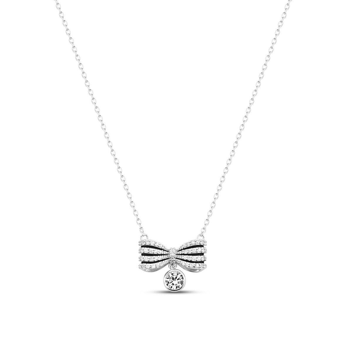 Silver Bow Bliss Set  with Link Chain