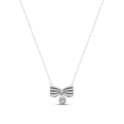 Silver Bow Bliss Set  with Link Chain
