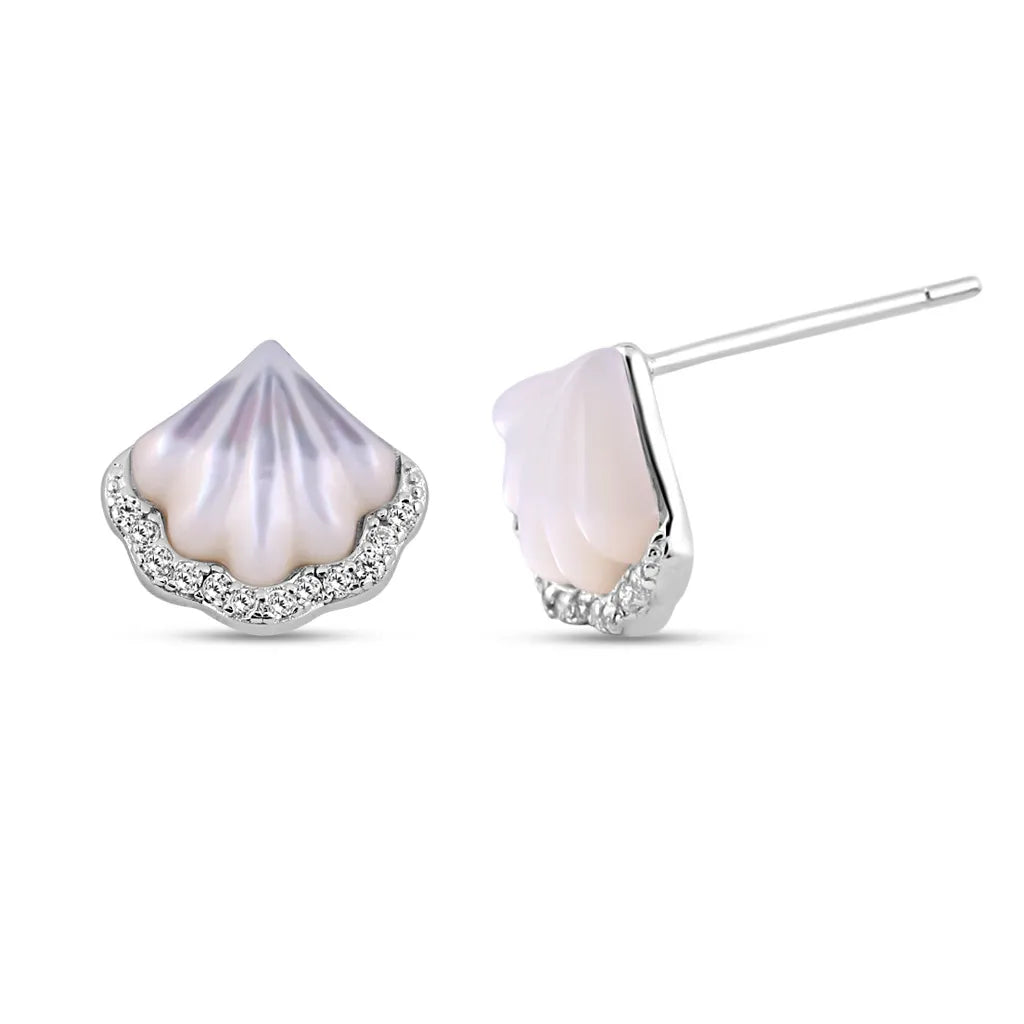 Silver Mystic Oyster Set  with Link Chain