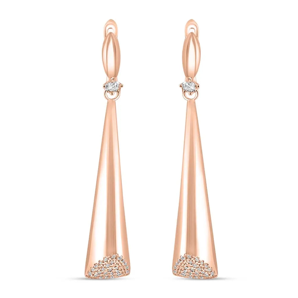 Rose Gold Sleek Sparkle Dangles