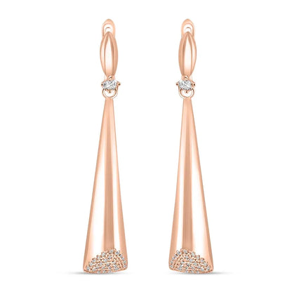 Rose Gold Sleek Sparkle Dangles