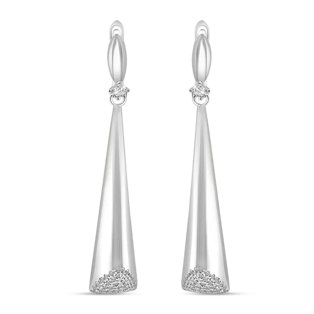 Silver Sleek Sparkle Dangles