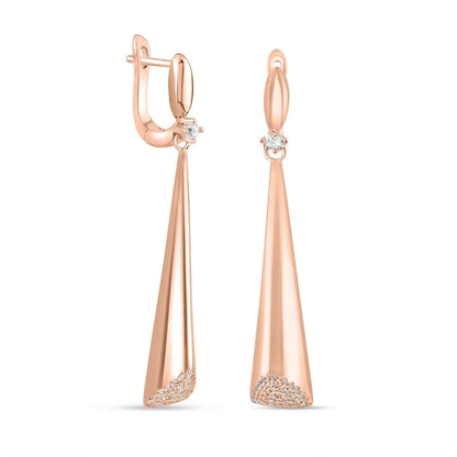 Rose Gold Sleek Sparkle Dangles