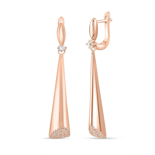 Rose Gold Sleek Sparkle Dangles