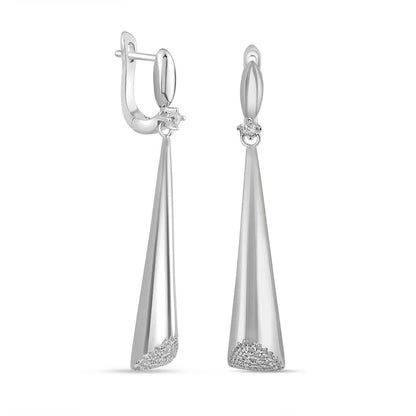 Silver Sleek Sparkle Dangles