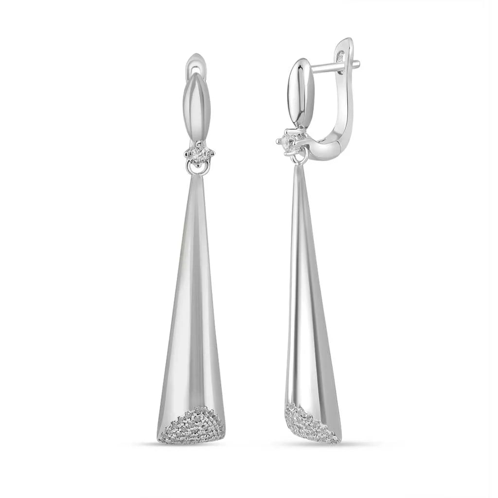Silver Sleek Sparkle Dangles