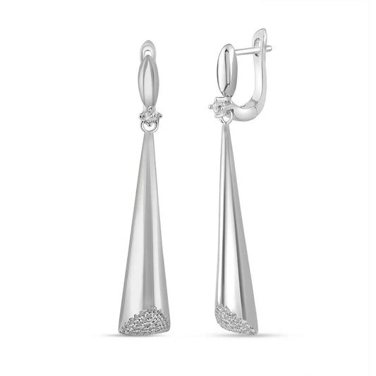 Silver Sleek Sparkle Dangles