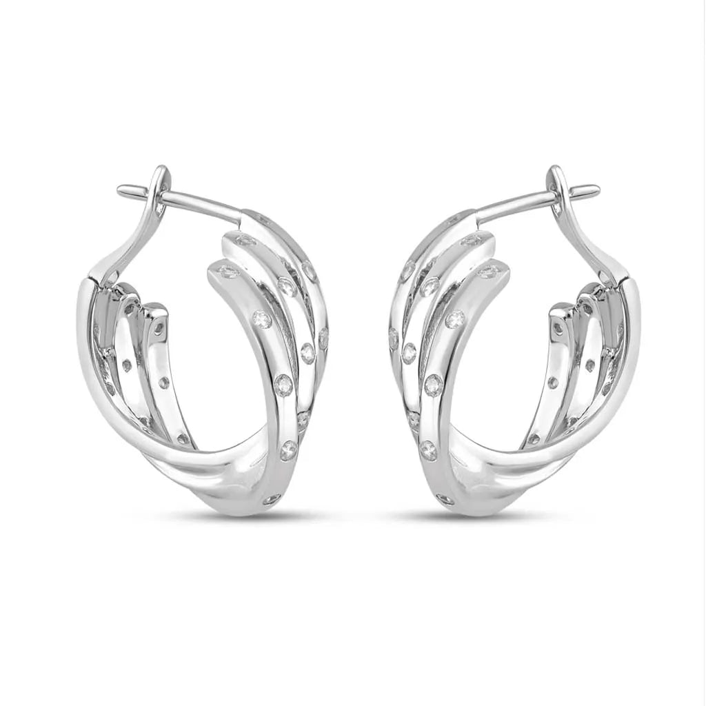 Silver Shimmer Swirl Earrings
