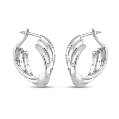 Silver Shimmer Swirl Earrings