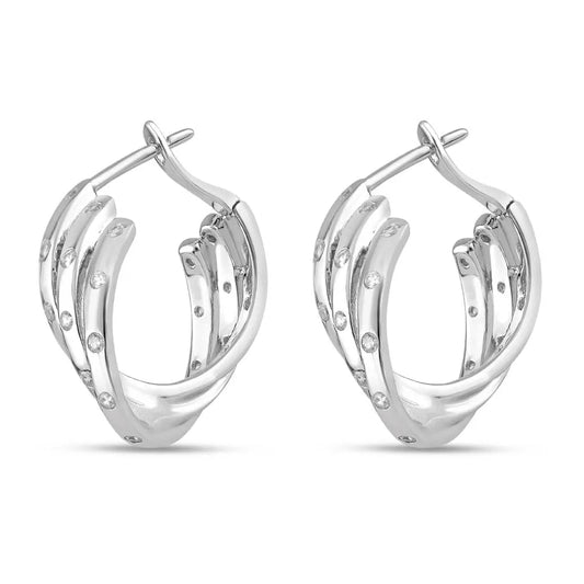 Silver Shimmer Swirl Earrings