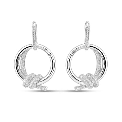 Silver Glitter Loop Earrings