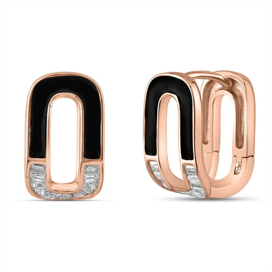 Black Enigma Crystal Hoops