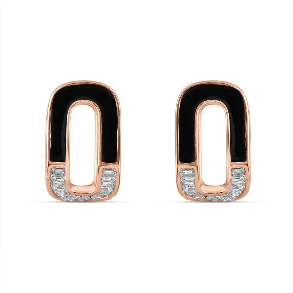 Black Enigma Crystal Hoops