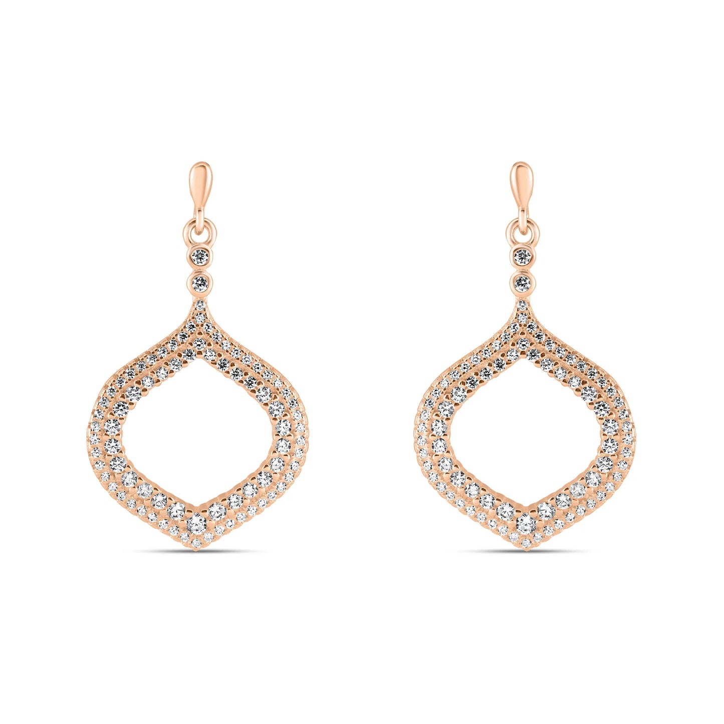 Rose Gold Twinkle Drop Earrings