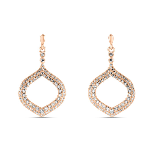 Rose Gold Twinkle Drop Earrings