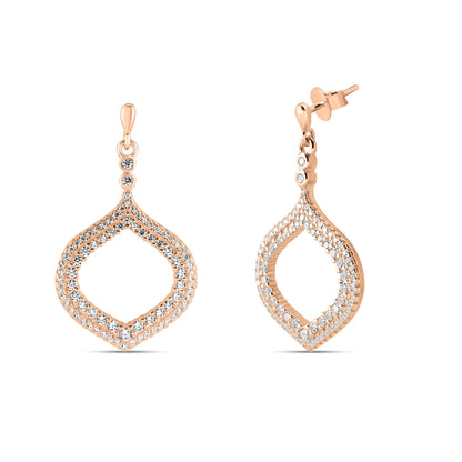 Rose Gold Twinkle Drop Earrings