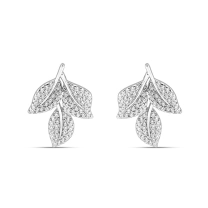 Silver Lush Leaf Earrings