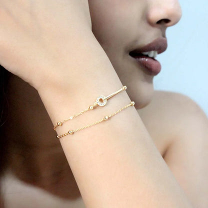 Double layered Goldern Stackable Bracelet