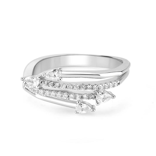 Silver Glimmer Embrace Ring