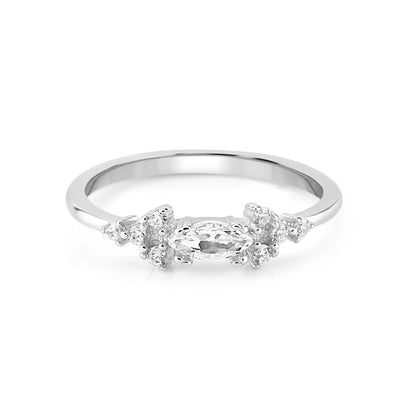Silver Glimmer Veil Ring