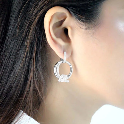 Silver Glitter Loop Earrings
