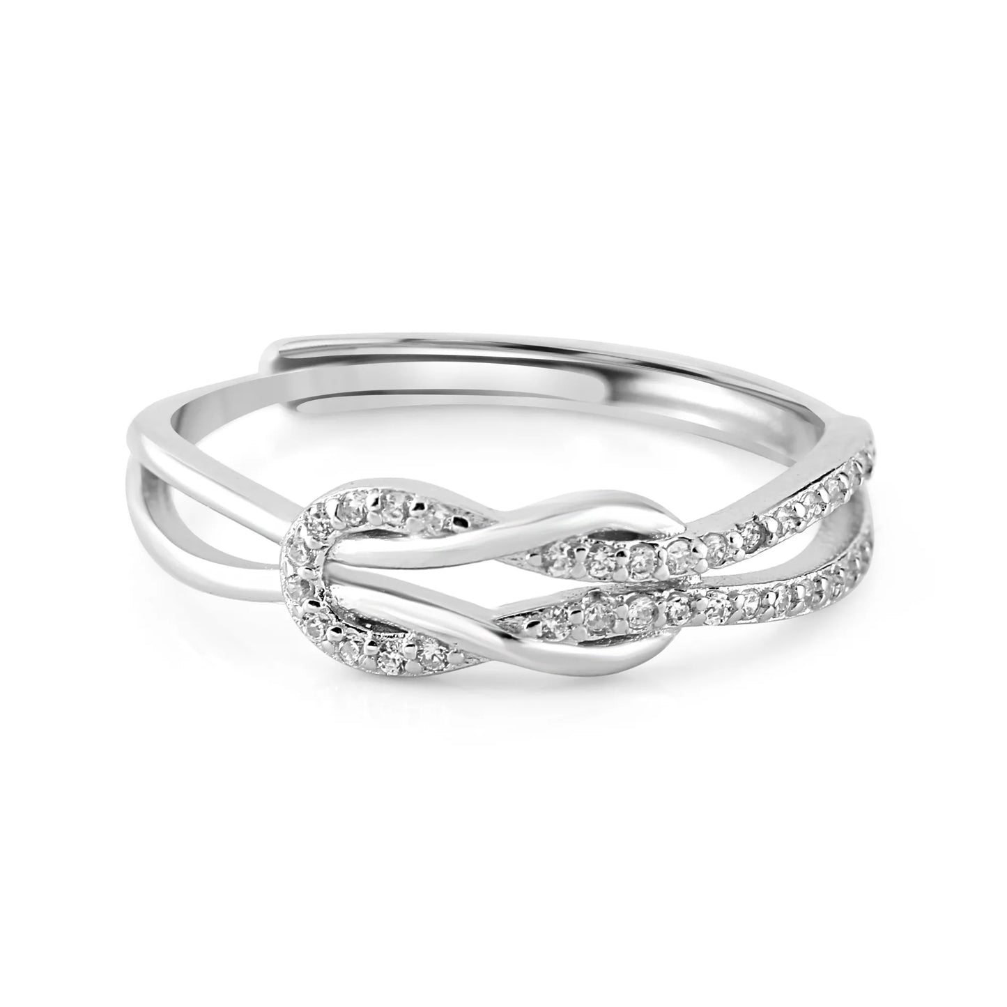 Silver Sparkle Knot Ring