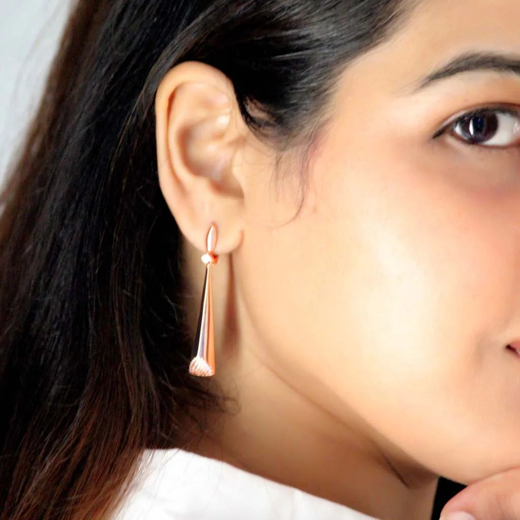 Rose Gold Sleek Sparkle Dangles