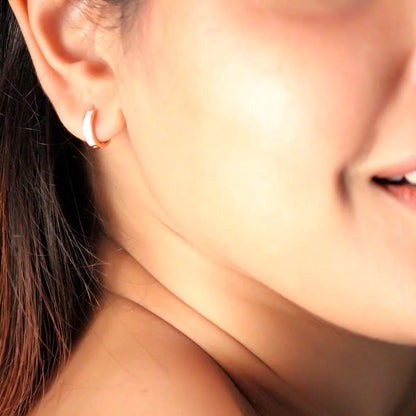Rose Gold Twinkling Hoop Earrings