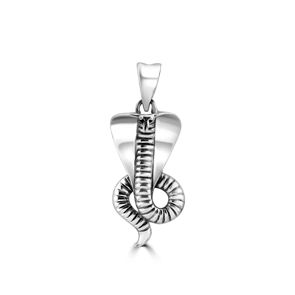 Silver Oxidised Naga Pendant For Him