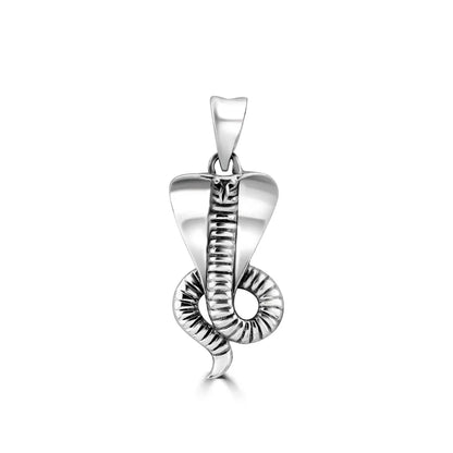 Silver Oxidised Naga Pendant For Him