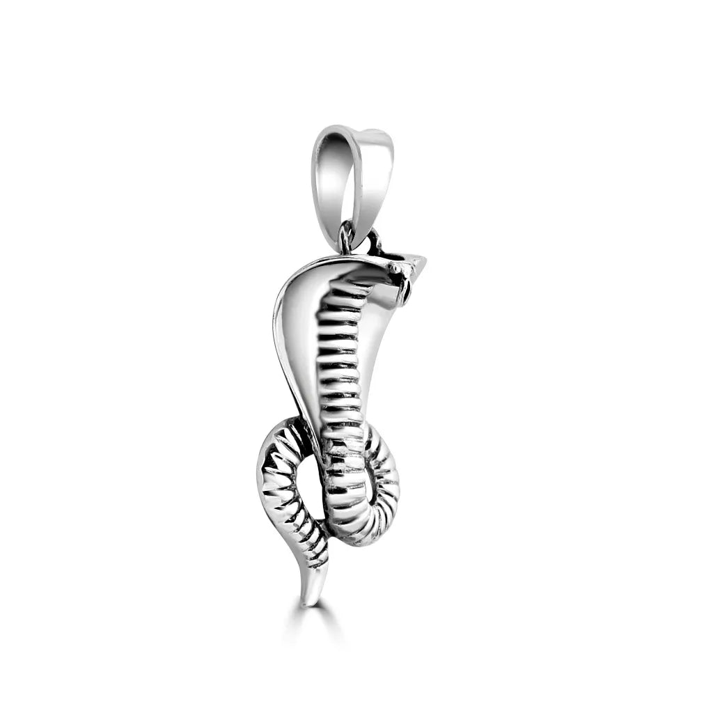 Silver Oxidised Naga Pendant For Him